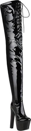 Generic Womens Over The Knee High Heels Platform Thigh Boots Lace-Up Fetish Boots Dance Shoes