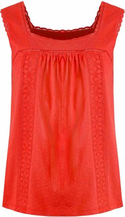 Weird Fish Dames/Dames Chelle Organic Cotton Square Neck Vest Top (Tango rood)