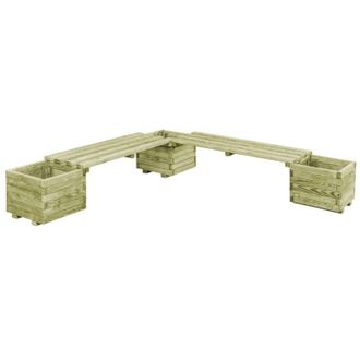 vidaXL vidaXL Fioriera da Giardino con Panca in Legno di Pino Impregnato