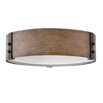 Elstead Lighting Plaf&oacute;n para exteriores, efecto madera de Secuoya y hierro oxidado