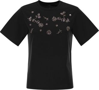 Max Mara Weekend Maxmara Wkdagile Jersey-T-Shirt mit Aufdruck und Stickerei