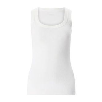 Marc Cain Tops, Dames, Wit, S, Katoen, Geribbelde tanktop