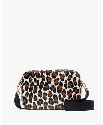 Kate Spade New York Womens Madison Spotted Leopard Printed Mini Camera Bag - Animal - One Size