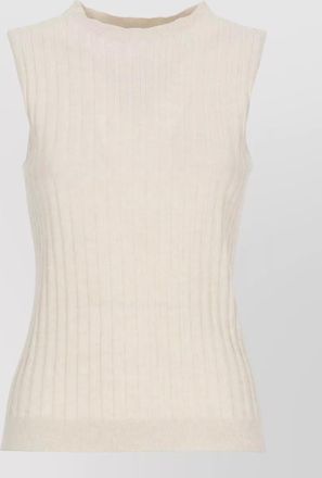PESERICO sleeveless top fitted silhouette ribbed texture