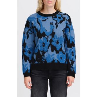 Ichi Povoke Floral Sweater in Strong Blue at Nordstrom Rack, Size X-Small