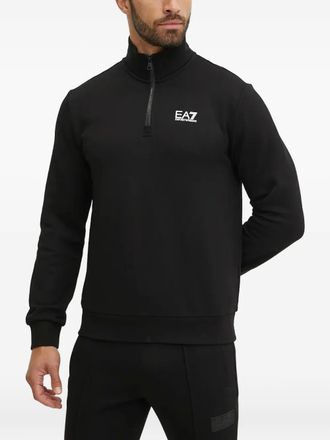Emporio Armani zip-up sweatshirt - men - Cotton/Polyester - L - Black