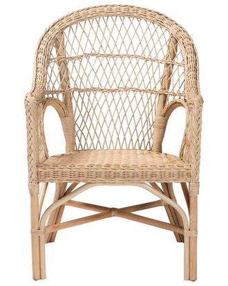 Baxton Studio Zaira Modern Bohemian Rattan Arm Chair
