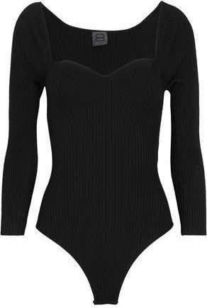 8 by YOOX RIB HEART NECK KNIT BODYSUIT