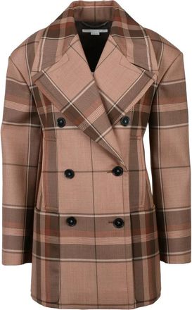 Stella McCartney Double-Breasted Jas - Dames - Mantel - Bruin - S - Wol - Jassen