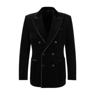 Tom Ford Double-breasted Peak Lapel Jacket - male - Tom Ford - Blazers - Black - L - Suits
