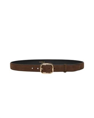 Marella Womens Doppia Suede Belt In Dark Brown