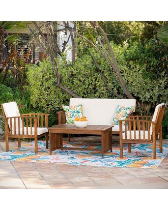 Linon Caneel 4Pc Outdoor Chat Set