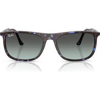 Ray-Ban 58mm Gradient Rectangular Sunglasses in Blue Havana at Nordstrom Rack