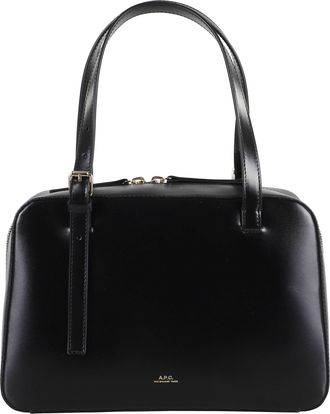 A.P.C. Black Sac Virginie Box Polyurethane Shoulder Bag