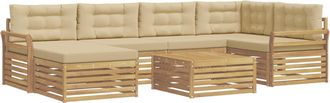 vidaXL Conjunto De Sof&aacute;s De Exterior 7 Uds. Y Beige Vidaxl