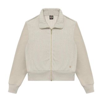 Colmar Gebreid sweatshirt met rits - Dames - Vesten met rits - Wit - S - Katoen - Hoodies & sweatvesten