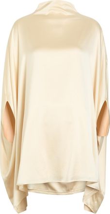 ARMARIUM Miranda Cape-effect Stretch-silk Satin Mini Dress - Light Yellow - IT46 (UK14 / L)