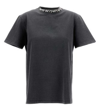 Golden Goose Grey Embellished Round Neck T-Shirt