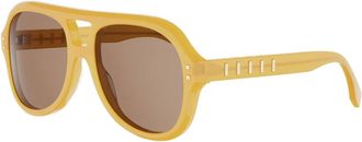 Fendi Five Sisters Aviator Zonnebril - unisex - Accessoires - Geel - Maat: 56 MM
