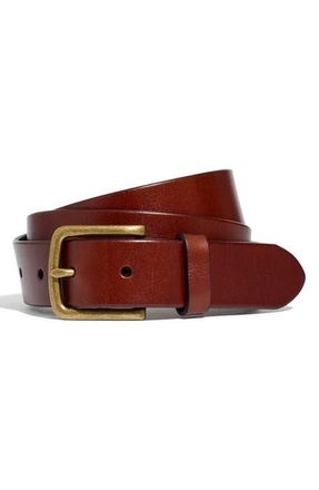 Madewell Mens Thin Leather Belt in Rich Brown at Nordstrom, Size 40