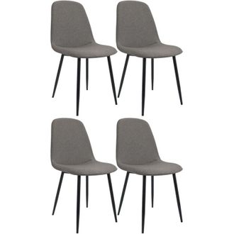 Clp Set de 4 sillas de comedor Maryam Gris claro Tela