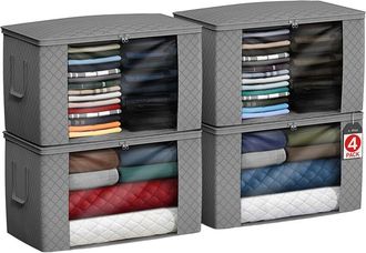 Sorbus Pack Of 4 Foldable Storage Bag Organizers