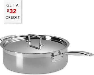 LE CREUSET Classic Stainless Steel Round Saute Pan With Helper Handle With $32 Credit