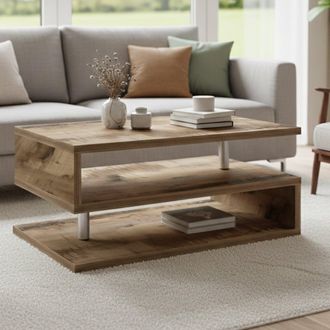 Dmora Mesa De Centro Goffredo, Mesita De Sal&oacute;n, Mueble Bajo De Almacenaje, Mesa De Centro, 90x55h41 Cm, Arce, Con Embalaje Reforzado - Dmora