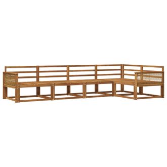 vidaXL Conjunto De Sof&aacute;s De Exterior 5 Pcs Natural Vidaxl