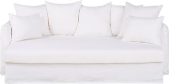 Maisons du monde Sofá de 3 plazas XXL en lino blanco