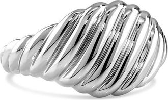 Devata Rope Ring in Rhodium Plated Sterling Silver, 12mm at Nordstrom, Size 8