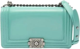 Chanel Pre-owned Boy leren schoudertas - Dames - Vintage Schoudertas - Groen - ONE Size - Leer - Vintage