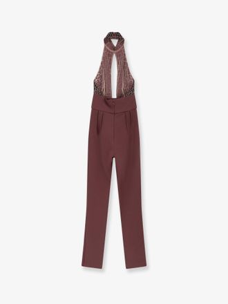 Elisabetta Franchi Womens Satin Suit With Sequins Red Polyester Dress