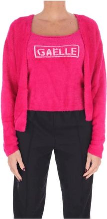 Ga&euml;lle Paris Cropped Cardigan en Tank Set - Dames - Vesten - Roze - XS - Nylon - Truien & Vesten