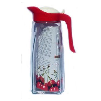 Trade Shop Trade Shop - Brocca Caraffa In Vetro Con Coperchio Colorato Bibite Bevande Frigo 1,5 Lt