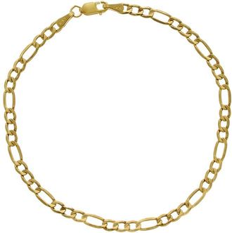 Italian Gold, Inc 10K 3.4Mm Semi-Solid Figaro Bracelet