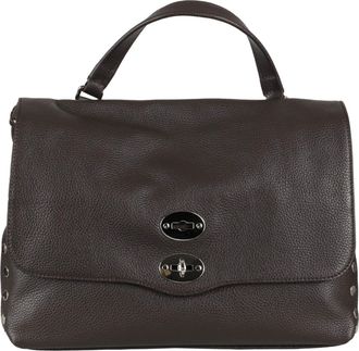 Zanellato Brown Pebbled Leather Shoulder Bag