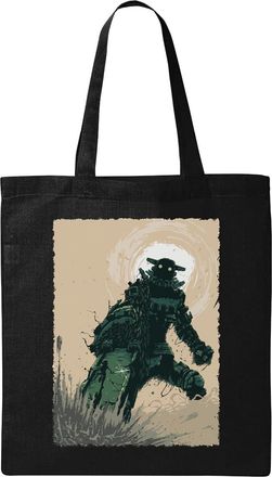 Generic Giant Fight Poster Art Natural Ecological Cotton Tote Bag Black