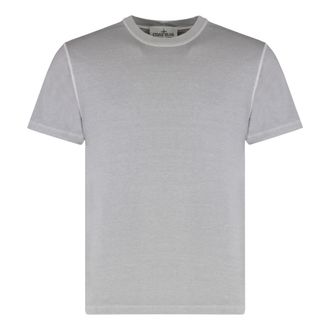 Stone Island Cotton Jersey Fissato Effect T-shirt - Heren - T-shirts - Grijs - 2XL - Katoen - Tops