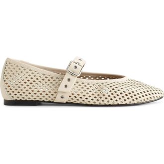 Madewell The Remy Perforated Mary Jane Flat in Vintage Muslin at Nordstrom, Size 11