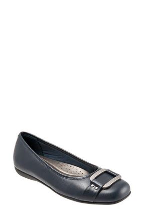 Trotters Sizzle Signature Flat - Multiple Widths Available in Navy Blue Leather at Nordstrom, Size 10.5