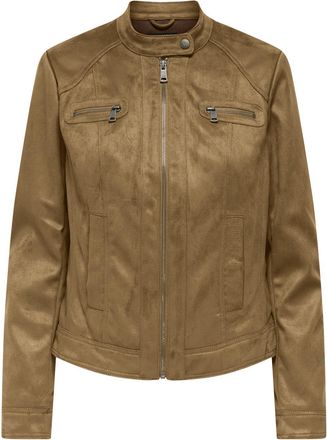 Only Lederimitatjacke ONLY ONLBANDIT FAUX SUEDE JACKET OTW, Damen, Gr. M, braun (cognac), Web, Obermaterial: 100% Polyester, unifarben, regular fit, Jacken