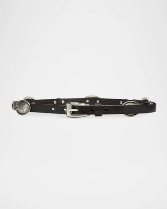 Johnny Was Concho Leggera Leather Belt