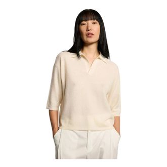 Kiefermann Cashmere Knitwear, female, Beige, M, Alsunia Cashmere Polo Shirt