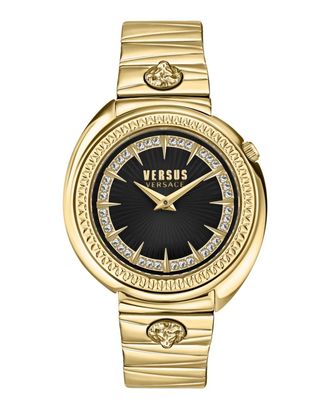 Versus Womens Tortona Crystal Bracelet Watch In Gold