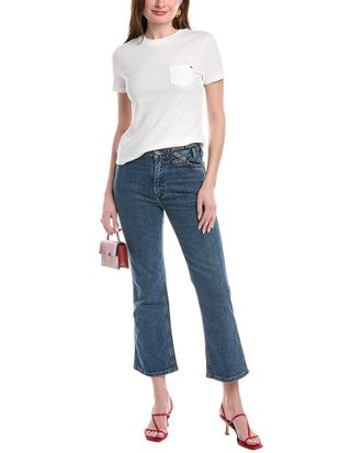 Staud Staud X Wrangler The Cropped Indigo Wash Bootcut Jean