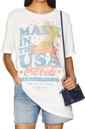 The Laundry Room Coca Cola Usa Banner Oversized Tee In White