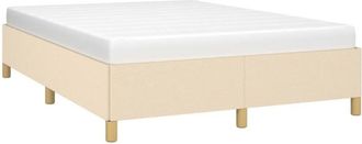 vidaXL Cama sin colchón tela color crema 140x190 cm Vidaxl