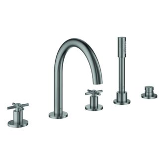 GROHE Bater&iacute;a De 5 Orificios Para Ba&ntilde;era Atrio 29408 Fms Maneta En Cruz Supersteel, 29408dc0