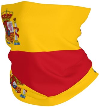 Generic Spain Flag Neck Warmer Tube Scarf Snood Bandana Men Women Seamless MOD Biker Gaiter Spain Flag Headband Unisex Running Cycling Hiking